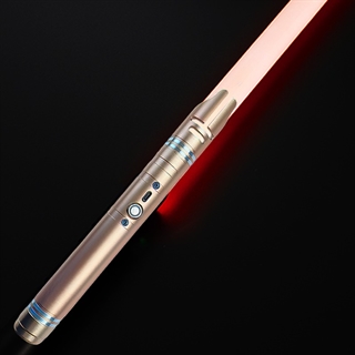 Lyssværd med farverige lys- og lydeffekter - Genopladeligt - Guld håndtag - 14 lysfarver 